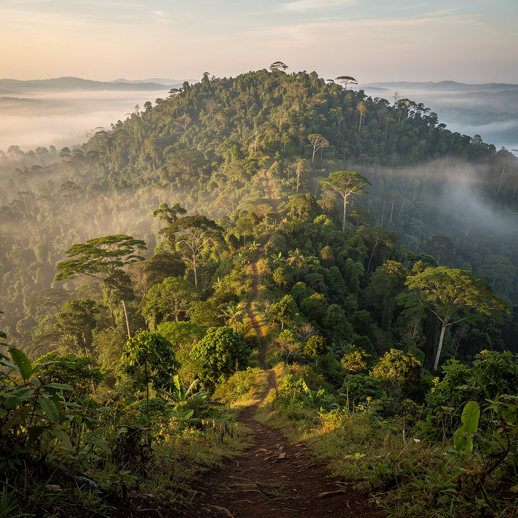 Jalur trekking di pegunungan Kalimantan Barat
